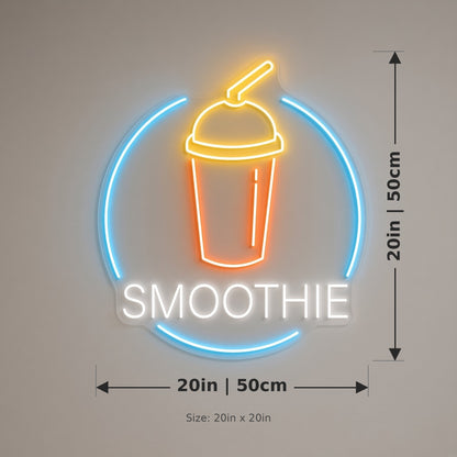 Smoothie LED Neon Sign - size guide