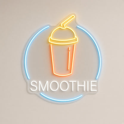 Smoothie with Cup and Straw for Juice Bar Cafe LED Neon Sign - natural light view