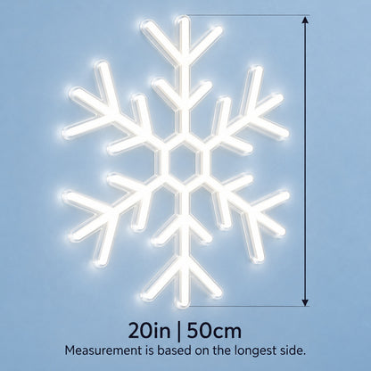 Snowflake LED Neon Sign - size guide