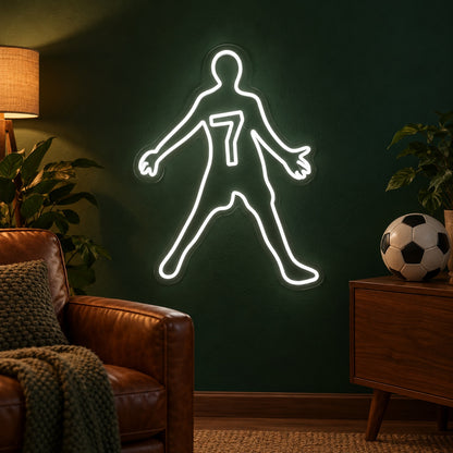 Soccer Player Silhouette LED Neon Sign - advertising view