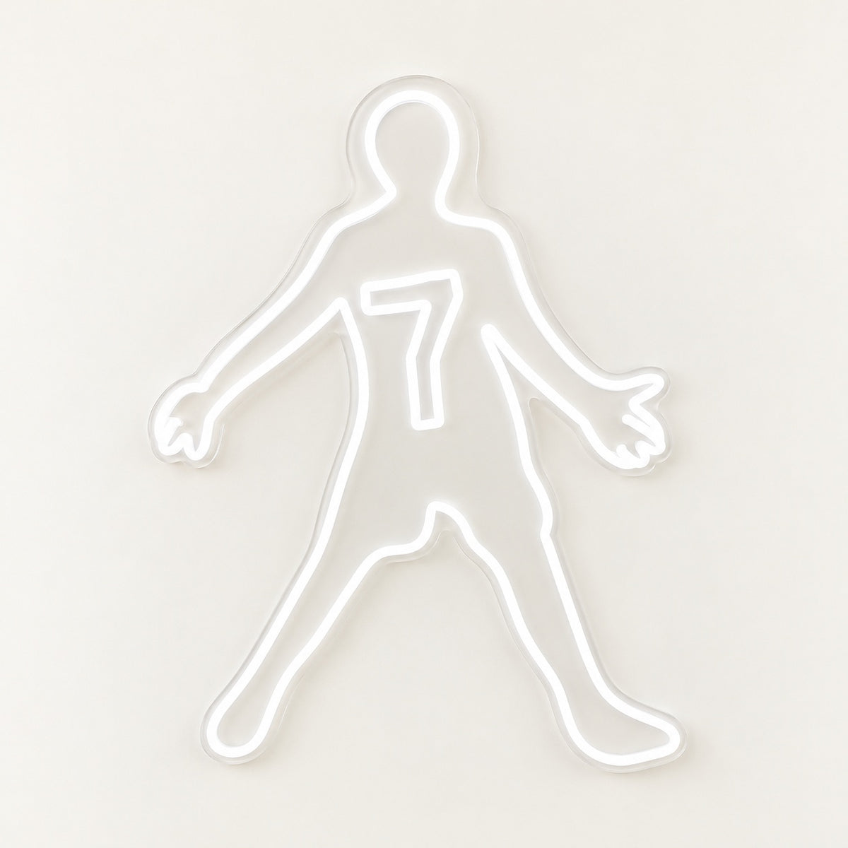 Soccer Player Silhouette LED Neon Sign - natural light view