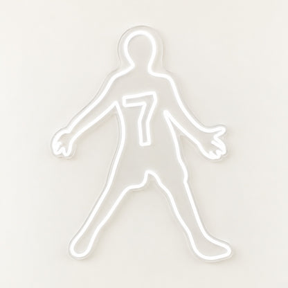 Soccer Player Silhouette LED Neon Sign - natural light view