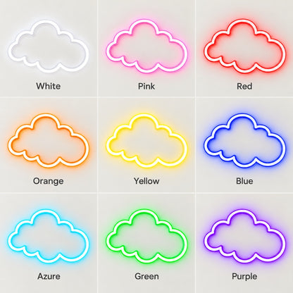 Soft Cloud Outline LED Neon Sign - nine-color grid