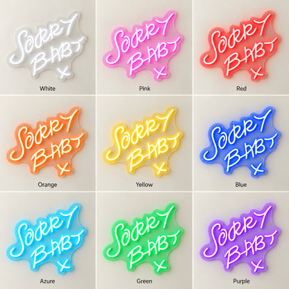 Sorry Baby LED Neon Sign - nine-color grid