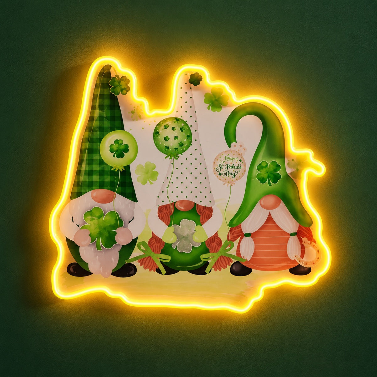 St Patricks Day Gnomes LED Neon Sign - product hero