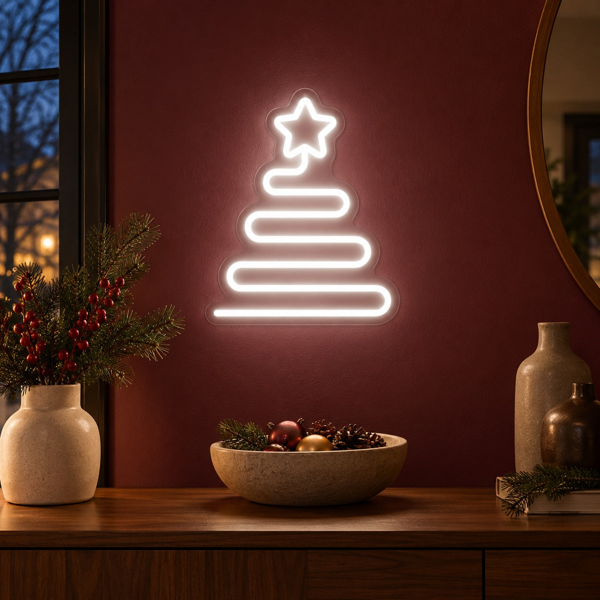Star Christmas Tree LED Neon Sign - advertising view