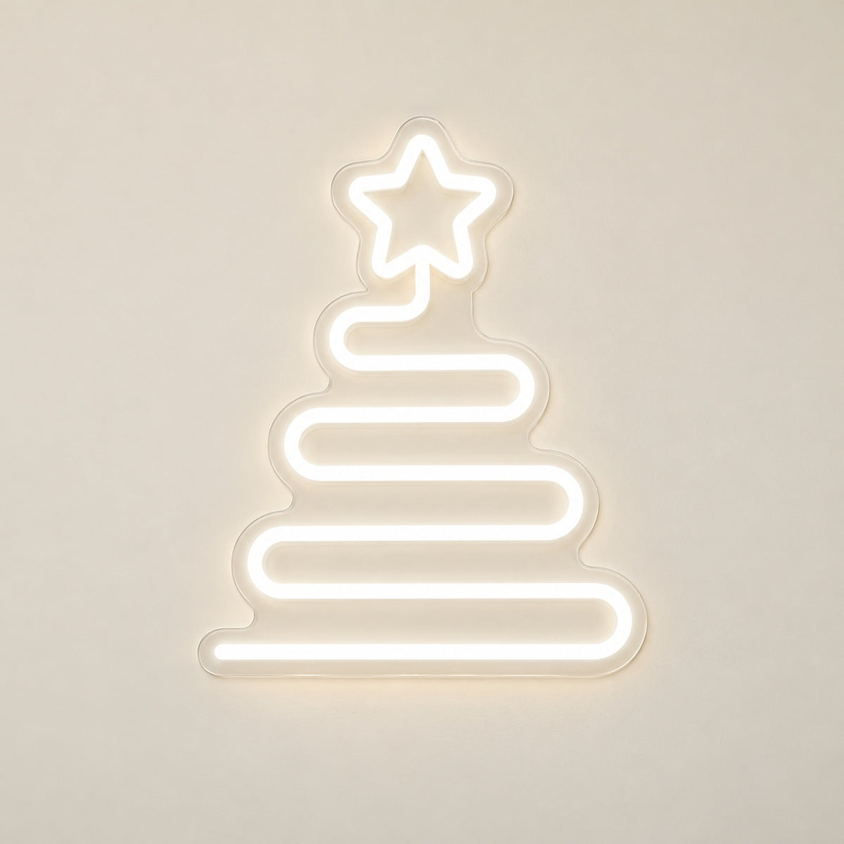 Star Christmas Tree LED Neon Sign - natural light view