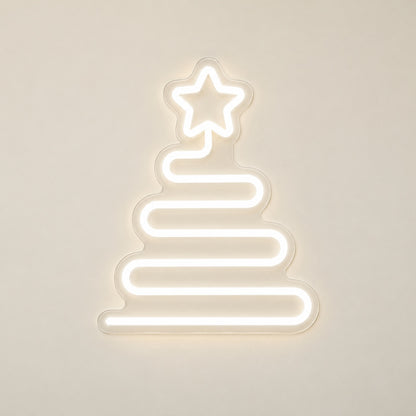 Star Christmas Tree LED Neon Sign - natural light view