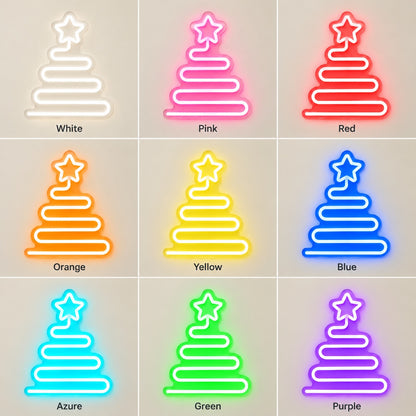 Star Christmas Tree LED Neon Sign - nine-color grid