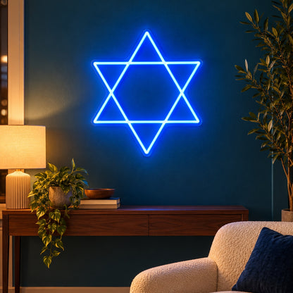 Star Of David LED Neon Sign - advertising view