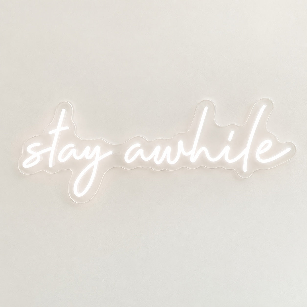 Stay Awhile LED Neon Sign - natural light view