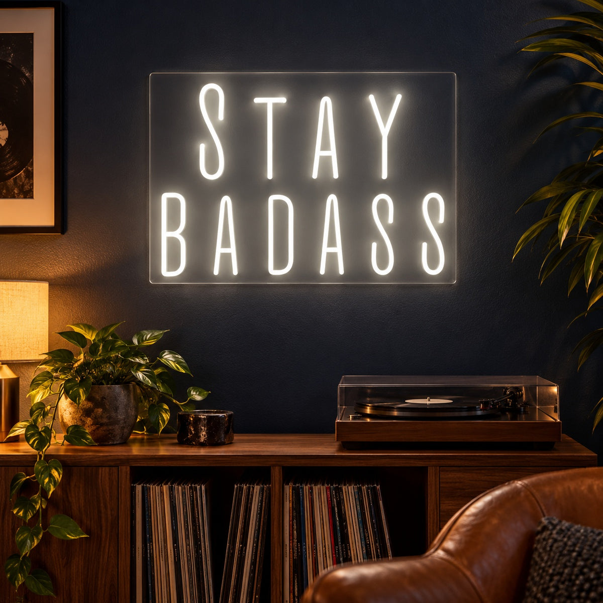 Stay Badass LED Neon Sign - advertising view