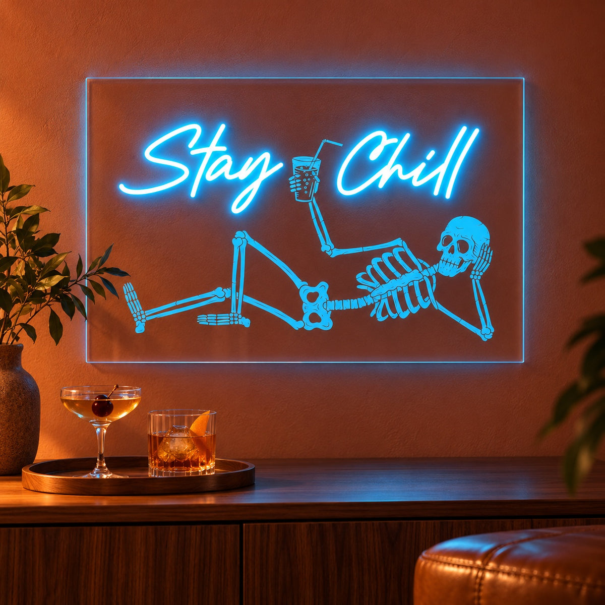 Stay Chill LED Neon Sign - advertising view