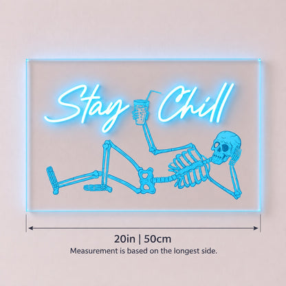 Stay Chill LED Neon Sign - size guide