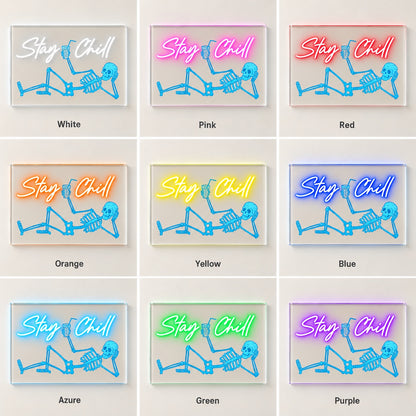 Stay Chill LED Neon Sign - nine-color grid