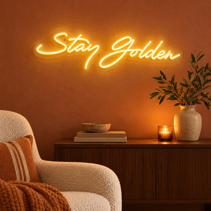 Stay Golden LED Neon Sign - advertising view