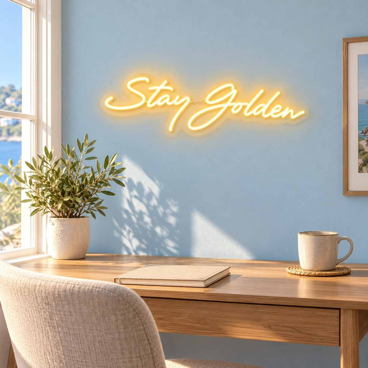 Stay Golden LED Neon Sign - lifestyle view
