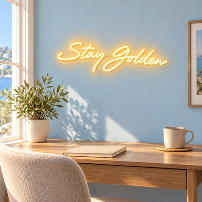 Stay Golden LED Neon Sign - lifestyle view