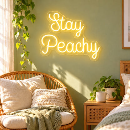 Stay Peachy LED Neon Sign - lifestyle view