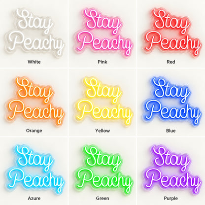 Stay Peachy LED Neon Sign - nine-color grid