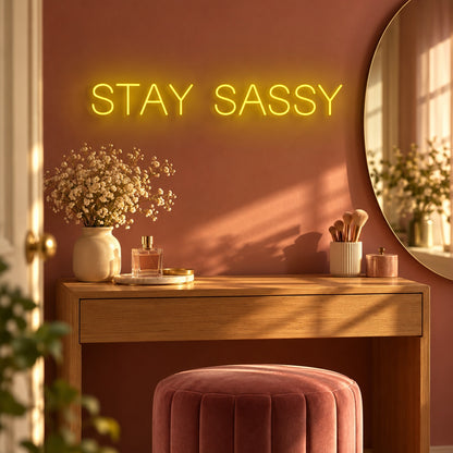 Stay Sassy LED Neon Sign - advertising view