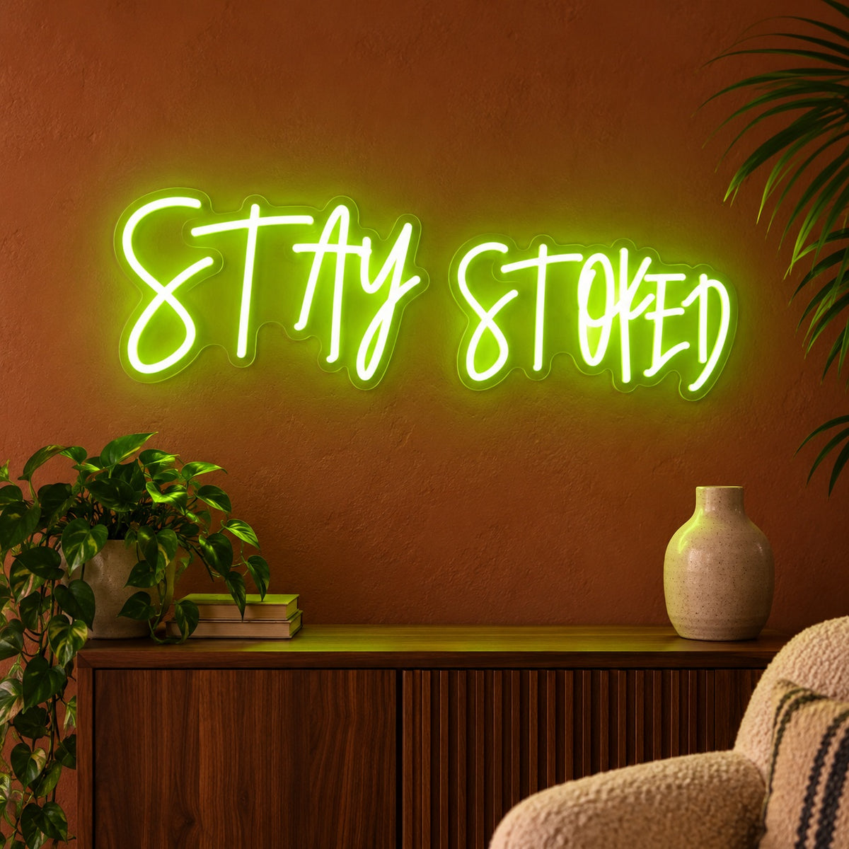Stay Stoked LED Neon Sign - advertising view