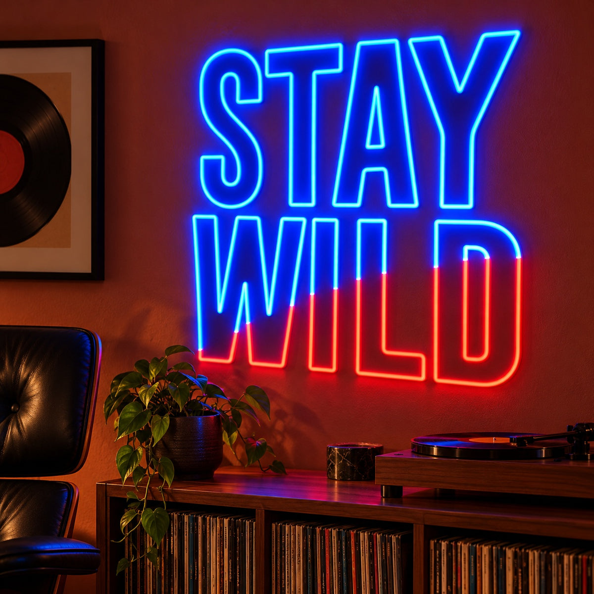 Stay Wild LED Neon Sign - advertising view