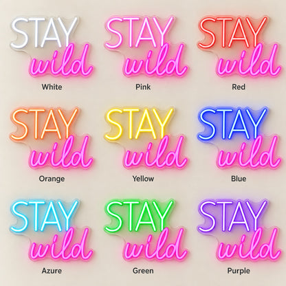 Stay Wild LED Neon Sign - nine-color grid