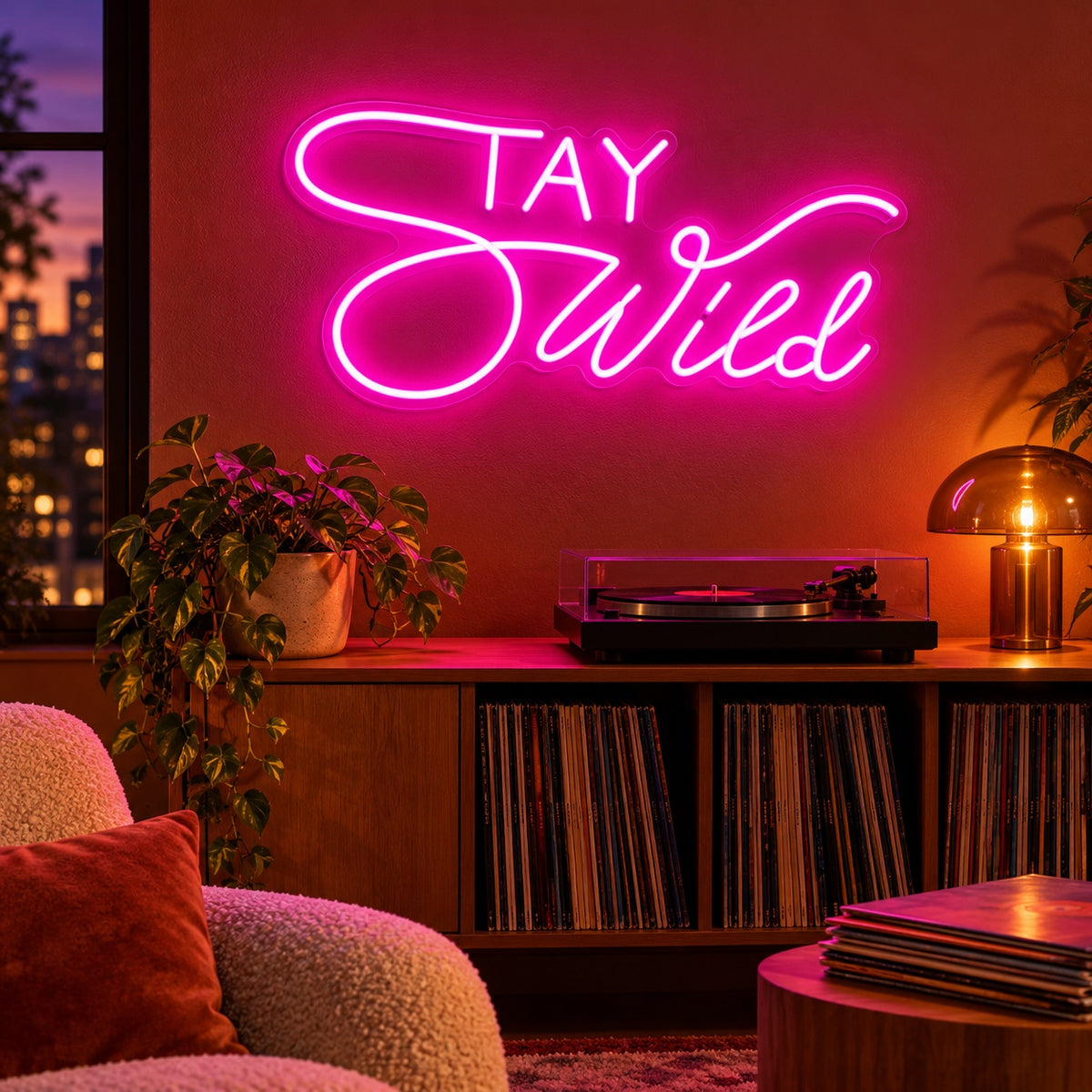 Stay Wild LED Neon Sign - advertising view