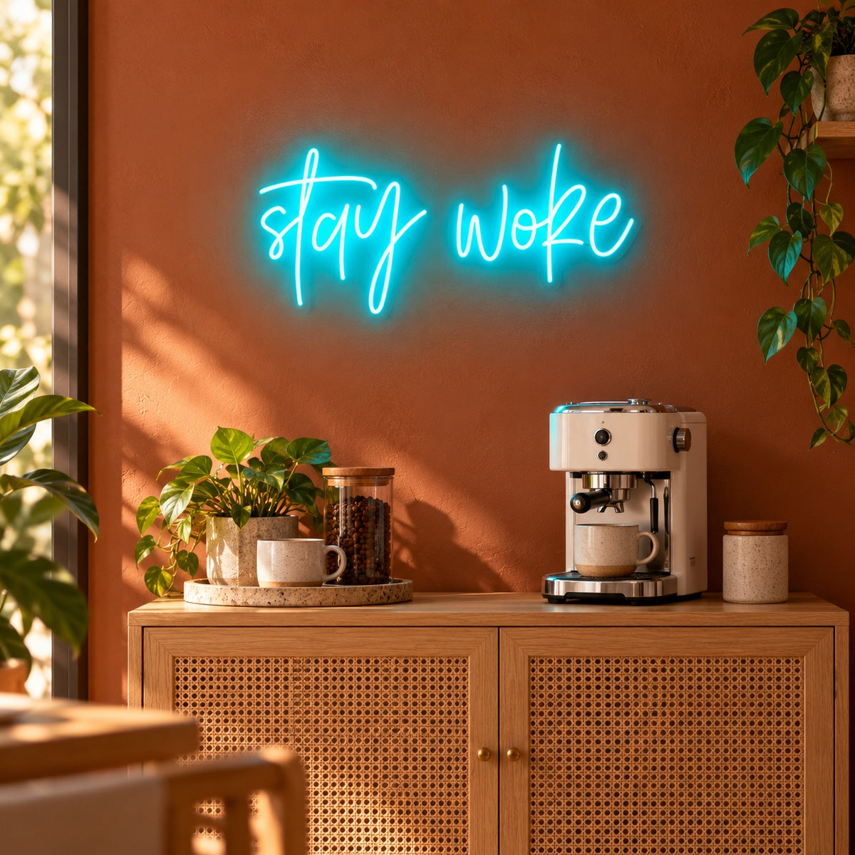 Stay Woke LED Neon Sign - advertising view