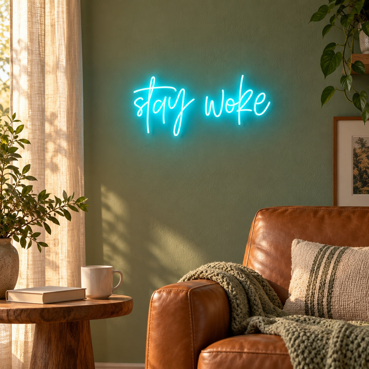 Stay Woke LED Neon Sign - lifestyle view