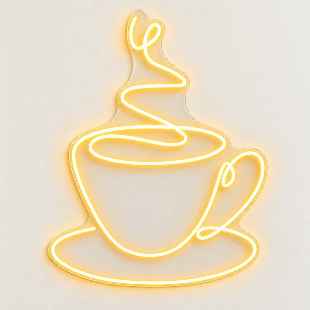 Steaming Coffee Cup LED Neon Sign - natural light view