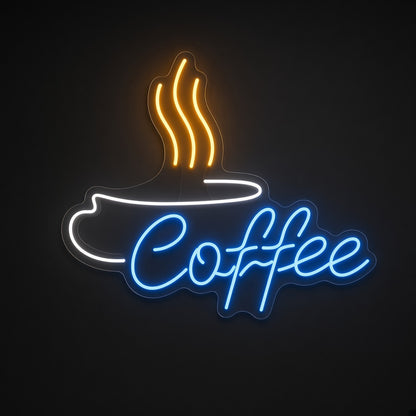 Steaming Coffee Cup Rim for Coffee Bar LED Neon Sign - product hero