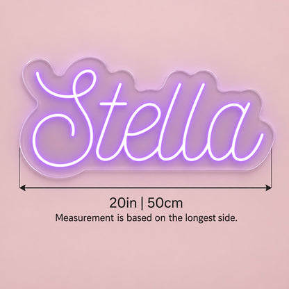 Stella LED Neon Sign - size guide