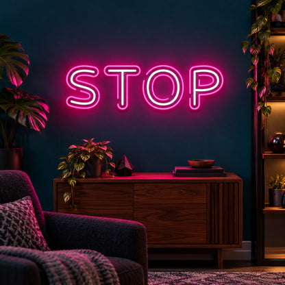 Stop LED Neon Sign - advertising view