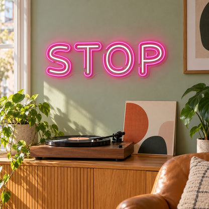 Stop LED Neon Sign - lifestyle view