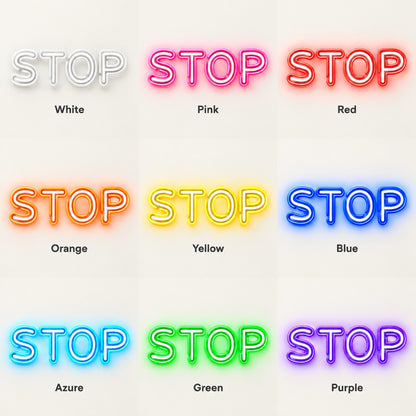 Stop LED Neon Sign - nine-color grid