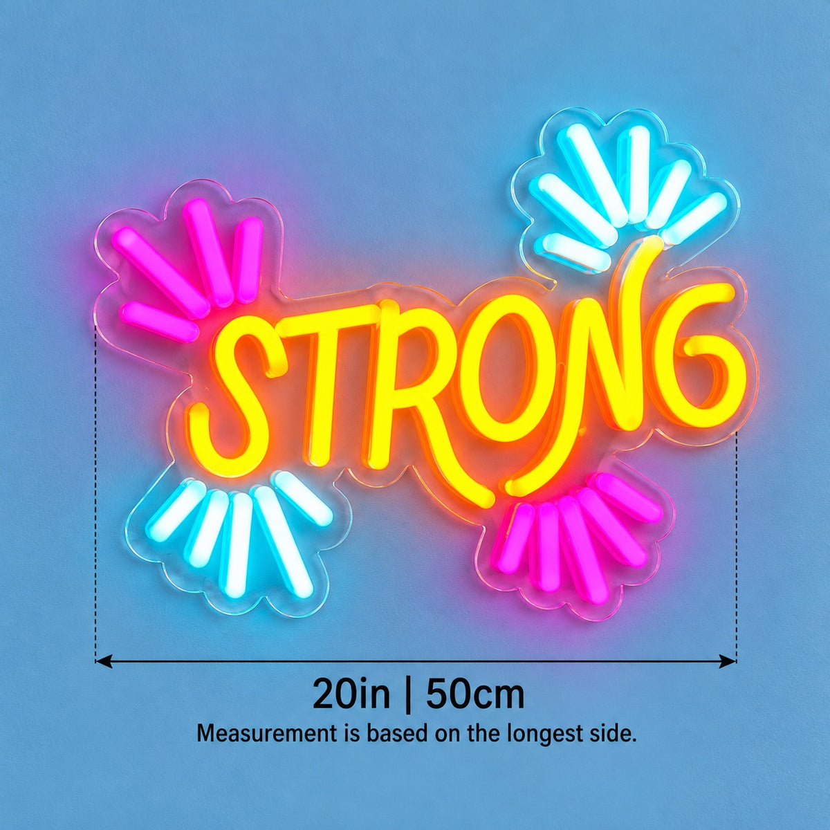 Strong LED Neon Sign - size guide