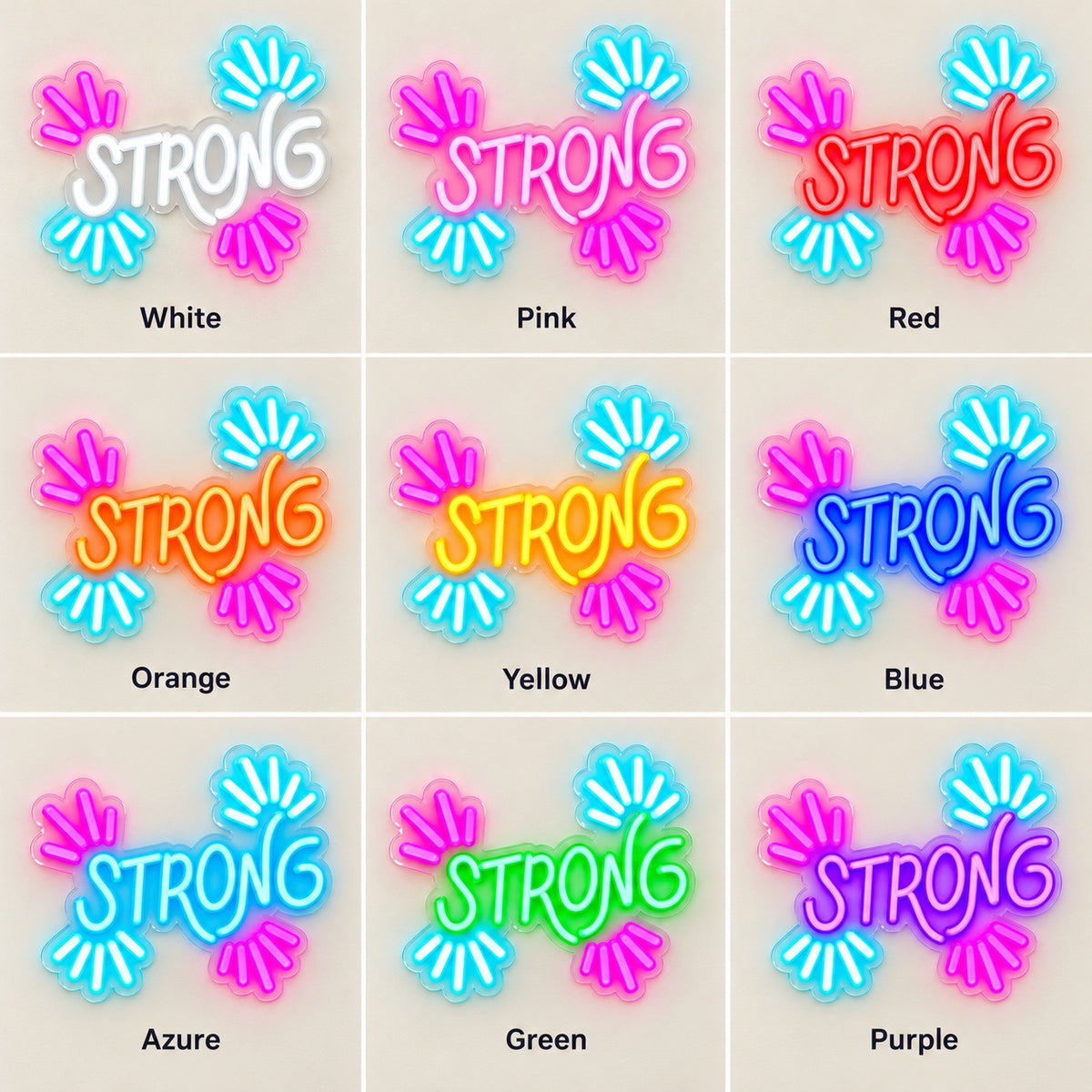 Strong LED Neon Sign - nine-color grid