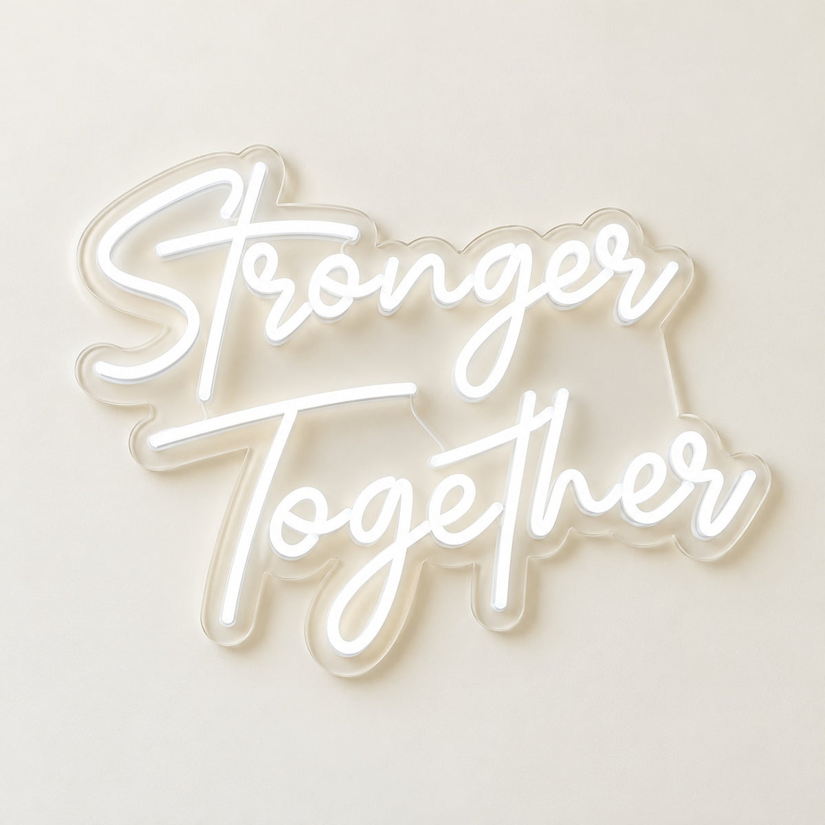 Stronger Together LED Neon Sign - natural light view
