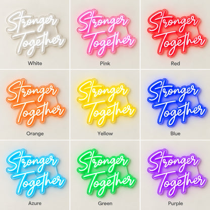 Stronger Together LED Neon Sign - nine-color grid