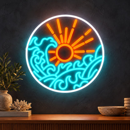 Sun And Ocean Waves LED Neon Sign - product hero