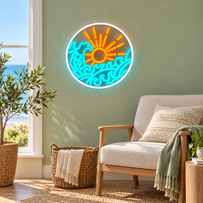 Sun And Ocean Waves LED Neon Sign - lifestyle view