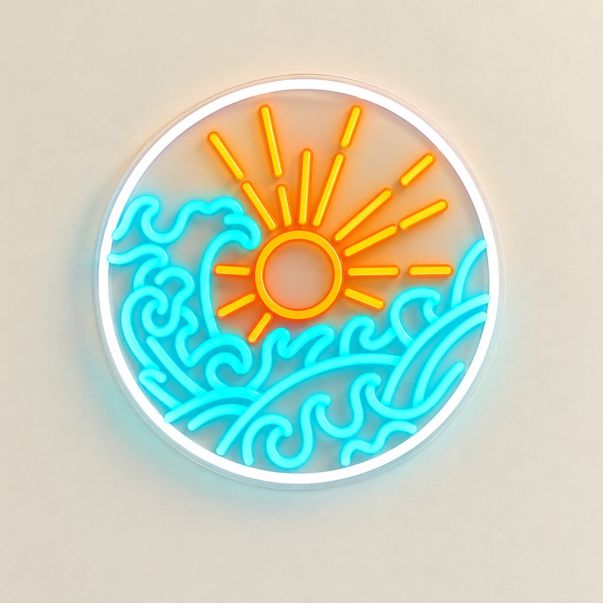 Sun And Ocean Waves LED Neon Sign - natural light view