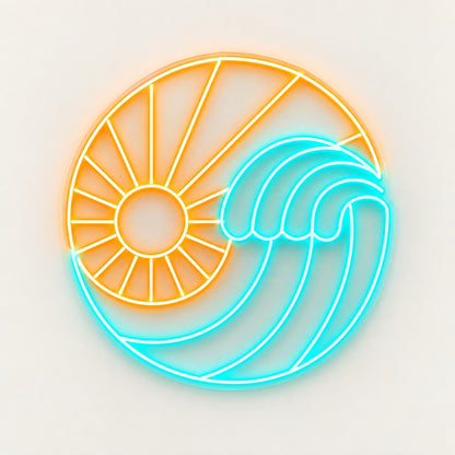 Sun Ocean Wave LED Neon Sign - natural light view