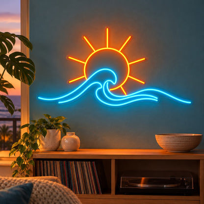Sun Ocean Wave LED Neon Sign - advertising view