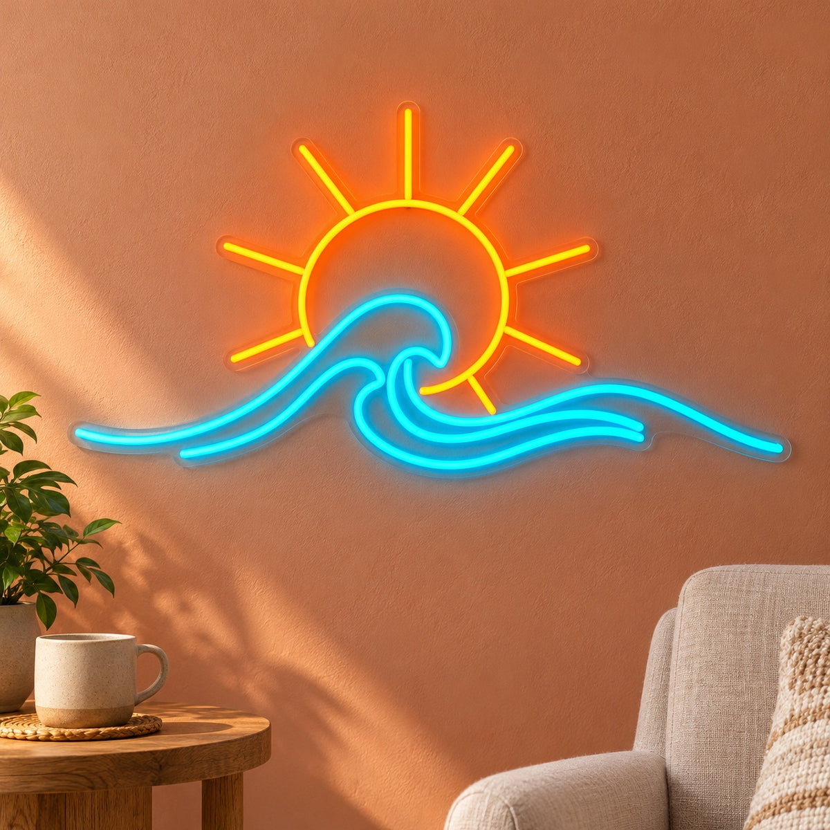 Sun Ocean Wave LED Neon Sign - lifestyle view