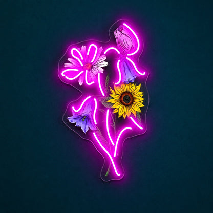 Sunflower Wildflower Bouquet LED Neon Sign - product hero