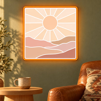Sunrise Mountain Landscape LED Neon Sign - advertising view
