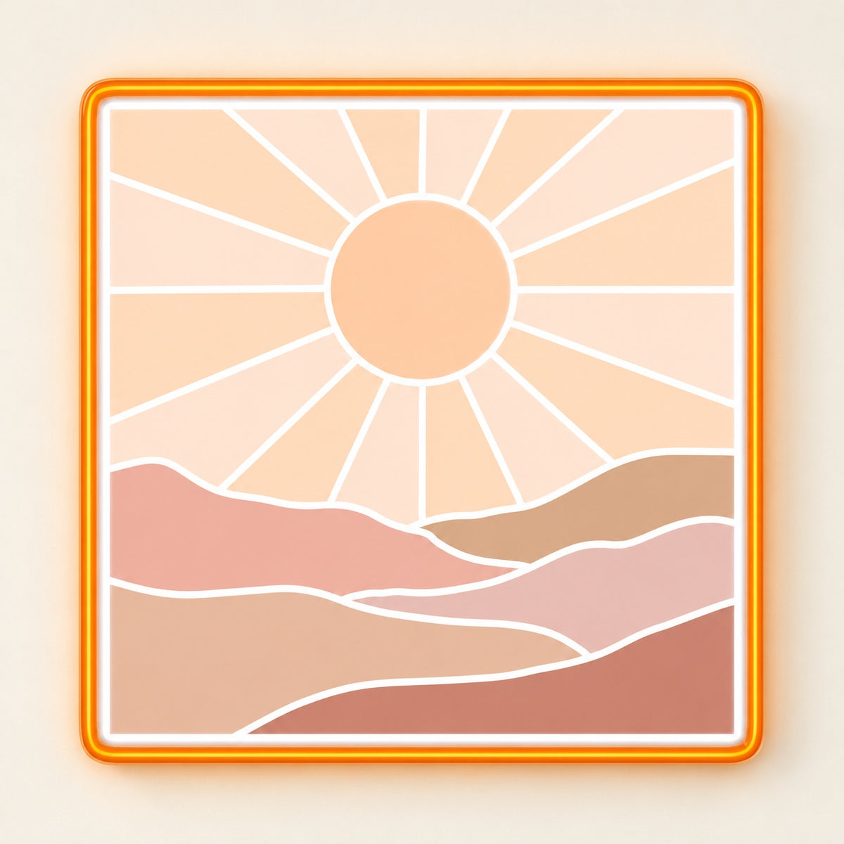 Sunrise Mountain Landscape LED Neon Sign - natural light view